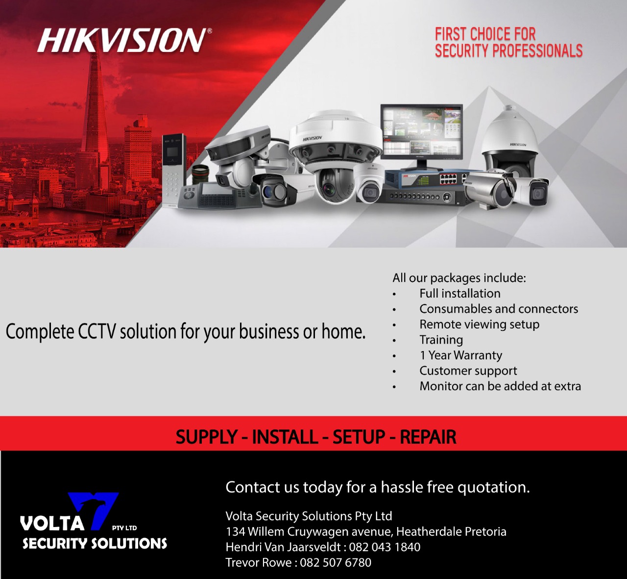All Hikvision CCTV products 